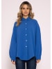 SASSYCLASSY Ultra Oversize Musselin-Blusenhemd kürzere Variante in Royalblau
