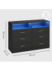 VASAGLE Kommode Custos in Schwarz - (B)119 x (H)81.2 x (T)40 cm