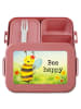 Mr. & Mrs. Panda Bentobox Biene Happy Design mit Spruch in Rot Pastell
