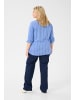 KAFFE curve Langarm-Bluse KCsida in Blue / Light Blue Stripe