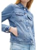 Tom Tailor Regular Denim Jeans Jacke rinsed Design Kentkragen in Blau