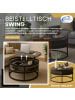 Coemo Couchtisch Swing aus Metall mit verstellbarer Holz Tischplatte in Grau
