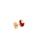 IZIA Women Stud Earrings in Rose Gold Red