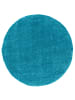 Pergamon Hochflor Langflor Teppich Aloha Rund in Türkis