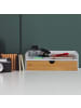 relaxdays Schreibtisch-Organizer in Weiß/ Natur - (B)32 x (H)11 x (T)22 cm