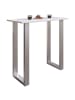 ebuy24 Bartisch Xona silberfarben Weiß 110 x 50 cm