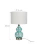 relaxdays Tischlampe in Weiß/ Blau - (H)44 x ø 26 cm