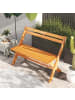 COSTWAY Gartenbank Holz klappbar 2-Sitzer in Hellbraun