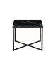 SalesFever Couchtisch 50x50 cm Glasplatte Marmoroptik & Metallgestell in Schwarz