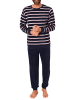 NORMANN Frottee Pyjama Schlafanzug Bündchen Streifen - 49730 in navy