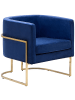 Beliani Sessel SIRKKA in Blau/Gold - (W) 72 x (H) 71 x (L) 70 cm