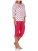 NORMANN Kurzarm Capri Schlafanzug Pyjama Tupfen Punkte Look 125 90 330 in pink