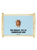 Mr. & Mrs. Panda Servier Tablett Bär Schaukel mit Spruch in Blau Pastell