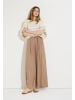 More & More weiter Glanzstreifen- Pullover, Volantärmel in knitted stripe gold lurex