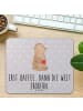 Mr. & Mrs. Panda Mouse Pad Bär Kaffee mit Spruch in Grau Pastell