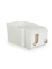 relaxdays Kosmetik Organizer in Weiß/ Gold - (B)24 x (H)10 x (T)12,5 cm