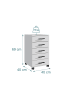 relaxdays Rollcontainer in Weiß - (B)40 x (H)69 x (T)40 cm