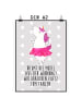 Mr. & Mrs. Panda Bild Einhorn Ballerina mit Spruch in Grau Pastell