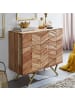KADIMA DESIGN Sideboard 90x86,5x40 cm Akazie Massivholz / Metall Anrichte, Kommode