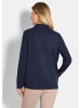 GOLDNER Sweatshirt Langarm Viskose-Pullover, Stehbund in marine