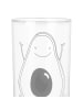 Mr. & Mrs. Panda Blümchentailglas Avocado Glücklich mit Spruch in Transparent