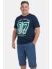 Men Plus Kurzarm T-Shirt in navy blau