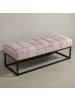 KADIMA DESIGN Sitzbank Samt 108x40x40 cm Flur Polsterbank mit Metallgestell in Rosa
