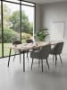 SONGMICS 4er-Set: Esszimmerstuhl in Hellgrau-Schwarz - (B)62.5 x (H)85 x (T)60 cm