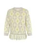 IZIA Damen Pullover in Grau Limette Weiss