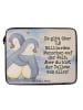 Mr. & Mrs. Panda Laptop Tasche Pinguine Kuscheln Design mit Spruch in Weiß