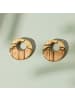 Holzkern Damen-Ohrstecker Sequoia Ohrringe Zebrano/Goldfarben I