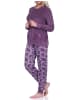 NORMANN Frottee Schlafanzug langarm Bündchen Pyjama - 75766 in beere