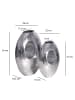 FineBuy Vase in Silber / Aluminium / 29x17x39