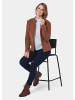 GOLDNER Kurzgröße:  Blazer mit raffinierter Kragenlösung in mocca