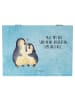 Mr. & Mrs. Panda Box Pinguin umarmen mit Spruch in Eisblau