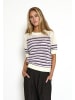 minus T-Shirt in Cloud Dancer/Purple Stripes