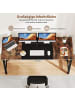 COSTWAY Konferenztisch 160 x 60 cm in Braun
