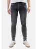 Jaylvis Denim Jeans mit Kontrastnähten und Stretch in Grau