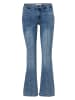 KOROSHI LANGE HOSE JEANS GLOCKE in blau