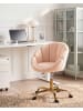 Beliani Bürostuhl ANNABELLE in Rosa/Schwarz/Gold - (W) 66 x (H) 81 x (L) 39 cm