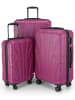 suitline 3er Kofferset Rollkoffer Hartschalen-Koffer Reisetrolleys TSA in Magenta