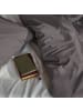 Lumaland Premium Bettwäsche 155x200cm anthrazit + Kissenbezug 80x80cm grau