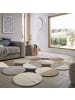 KADIMA DESIGN Wollteppich Kreis Wellenform, Wohnzimmer in Beige-Braun