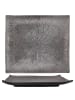 Intirilife Sushi Platte Servier Teller aus Porzellan 26 x 23.4 x 3.8 cm in 1x Schwarz