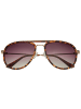 Simplify Polarisierte Sonnenbrille "Maestro" in Silber/Braun