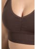 SMILODOX Sport BH Maria Solid Scrunch in Dunkelbraun