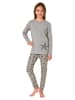 NORMANN Schlafanzug langarm Pyjama Sterne - 74225 in grau