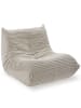 tectake Relaxsessel Logo, 95 x 100 x 75 cm, Samtcord beige