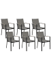 Beliani 6er-Set Esszimmerstuhl BUSSETO in Schwarz/Grau/Braun