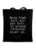 Mr. & Mrs. Panda Schultertasche Mein Hund darf mit... mit Spruch in Schwarz